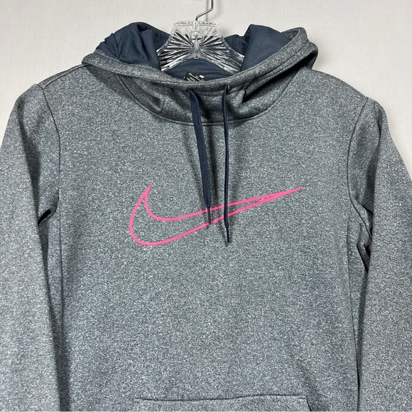 Nike Dri-Fit Just Do IT. Hoodie Women’s Gray/Pink Size XS - Picture 2 of 9